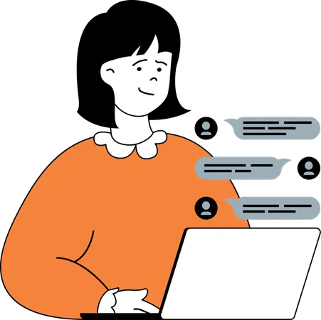 Woman doing online chat  Illustration