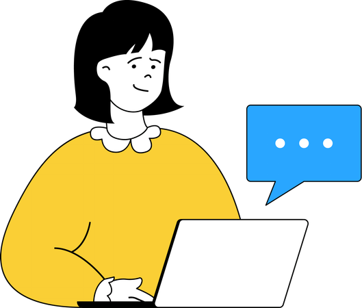 Woman doing online communication  Illustration