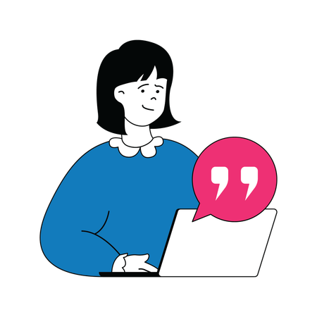 Woman doing online communication  Illustration