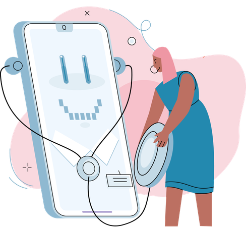 Woman doing online diagnosis  Illustration