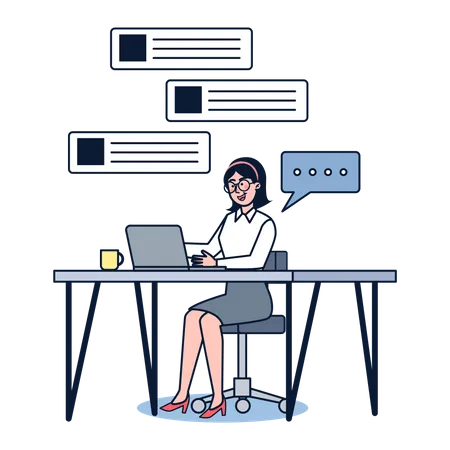 Woman doing online meeting  Illustration