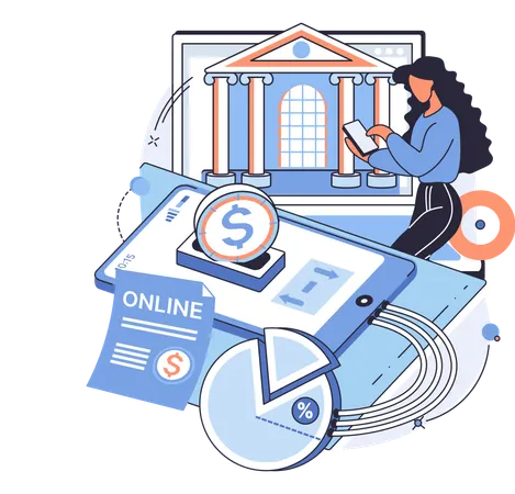 Woman doing online payment  Illustration