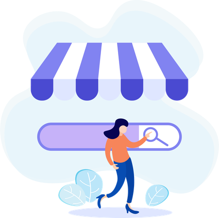 Woman doing online shopping  Illustration