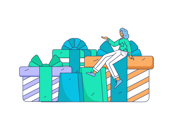 Woman doing online shopping  Illustration