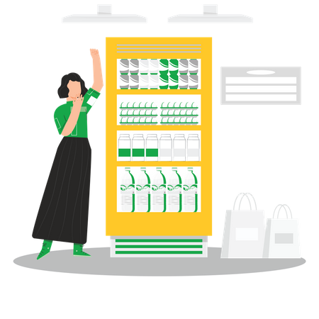 Woman doing online shopping  Illustration