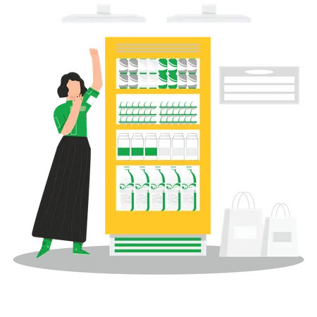 Woman doing online shopping  Illustration