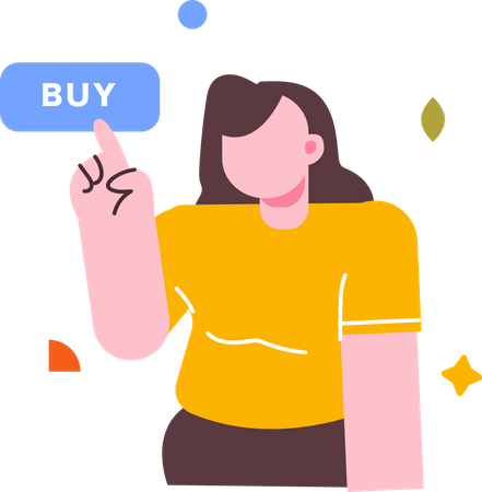 Woman doing online shopping  Illustration