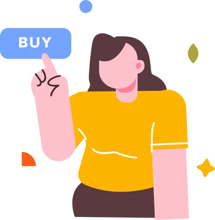 Woman doing online shopping  Illustration