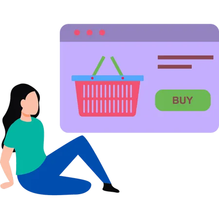 Woman doing online shopping  Illustration