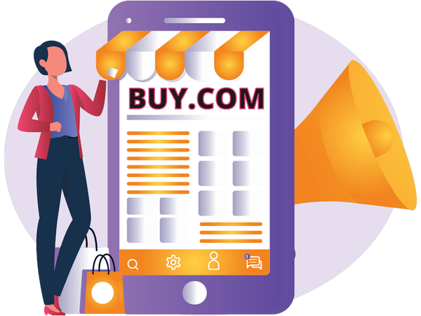 Woman Doing Online shopping  Illustration