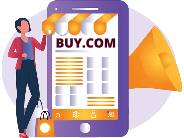 Woman Doing Online shopping  Illustration