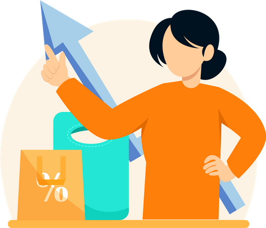 Woman doing online shopping  Illustration