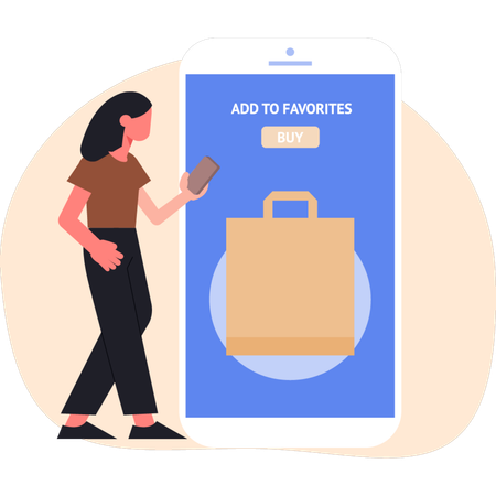 Woman doing online shopping  Illustration