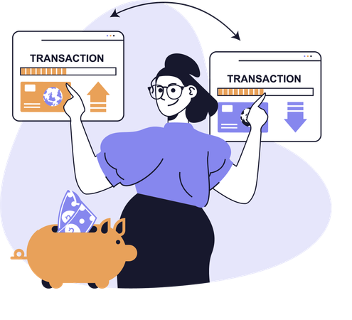 Woman doing online transaction  Illustration