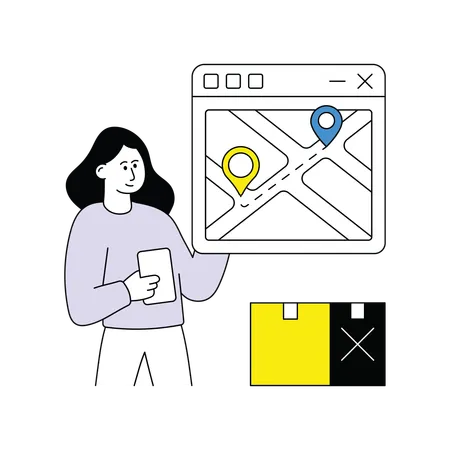 Woman doing Order Tracking  Illustration