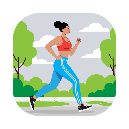 Woman doing Outdoor Jogging  Illustration