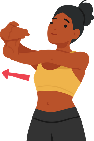 Woman Doing Palm Exercises  Illustration