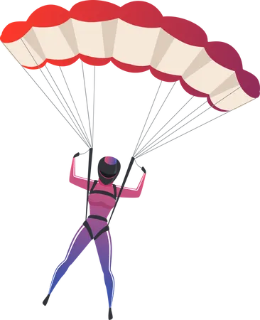 Woman Doing Paragliding Illustration