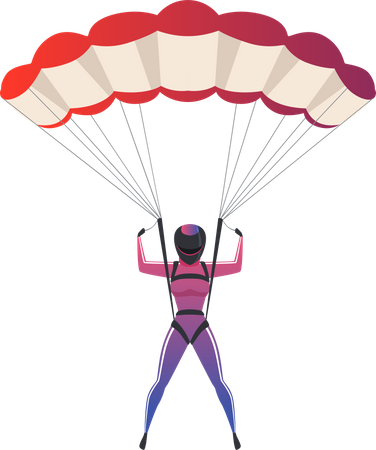 Woman doing paragliding  Illustration