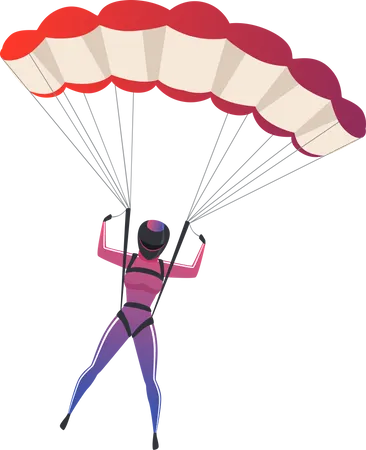 Woman Doing Paragliding  Illustration