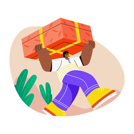 Woman doing parcel delivery  Illustration