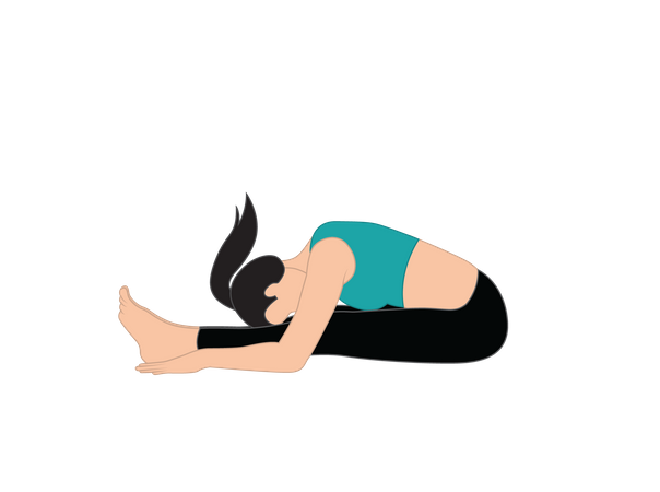 Woman doing Paschimottanasana  Illustration