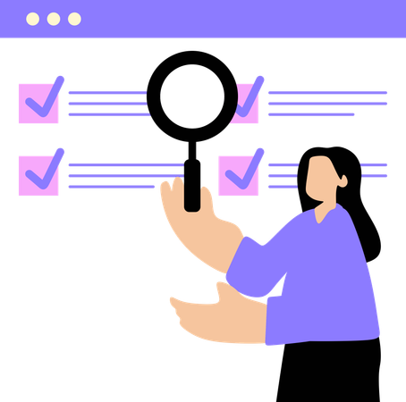 Woman doing performance review  Illustration