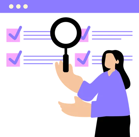 Woman doing performance review  Illustration