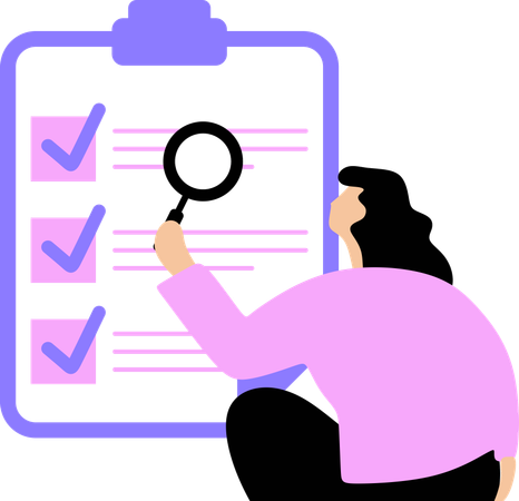 Woman doing performance review  Illustration