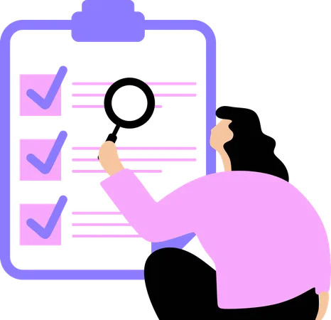 Woman doing performance review  Illustration