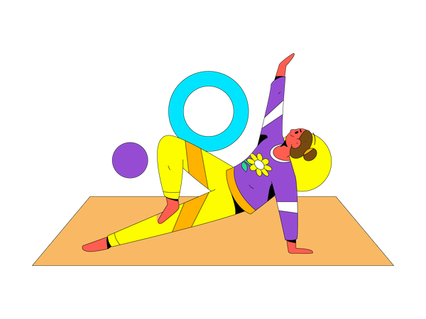 Woman doing physical exercise  Illustration