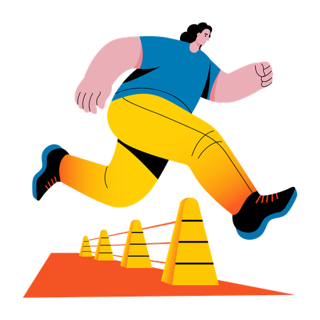 Woman doing physical exercise  Illustration
