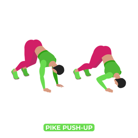 Woman Doing Pike Push Up  Illustration