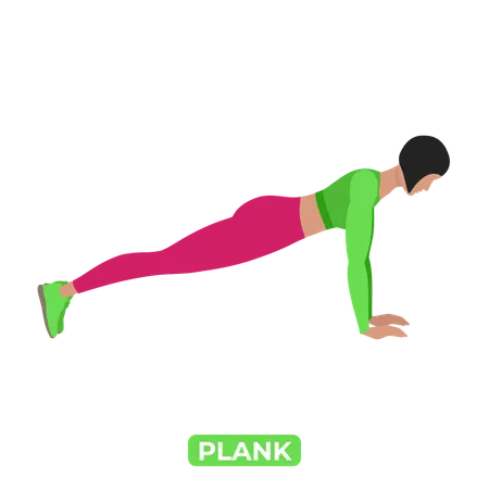 Bodyweight Fitness Static Workout Exercise For Core An Educational Illustration On A White Background Illustration