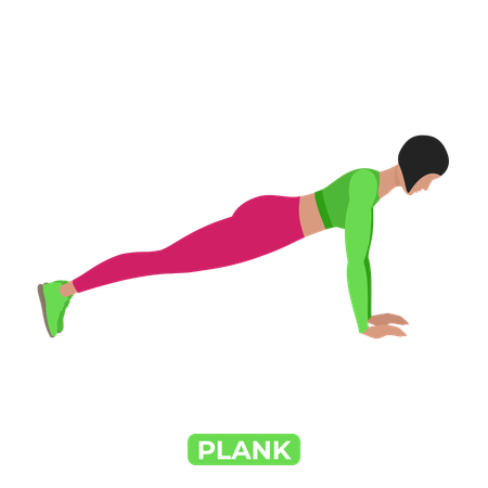 Woman Doing Plank  Illustration