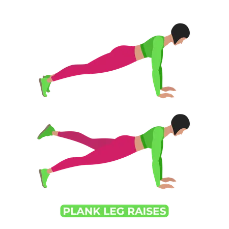 Bodyweight Fitness Legs And Core Workout Exercise An Educational Illustration On A White Background Illustration