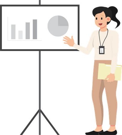 Woman Doing Presentation  Illustration