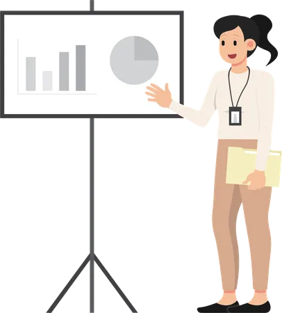 Woman Doing Presentation  Illustration