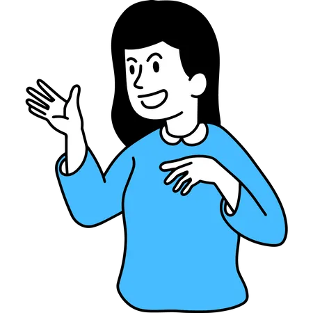 Woman doing presenting gesture  Illustration