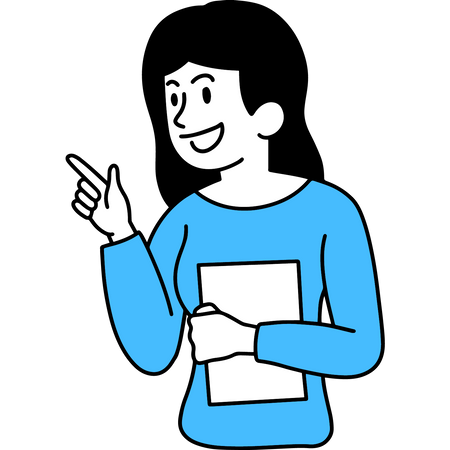 Woman doing presenting gesture  Illustration