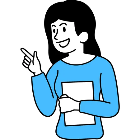 Woman doing presenting gesture  Illustration