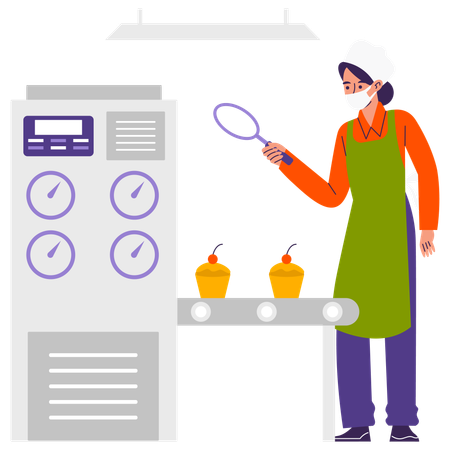 Woman doing product testing  Illustration