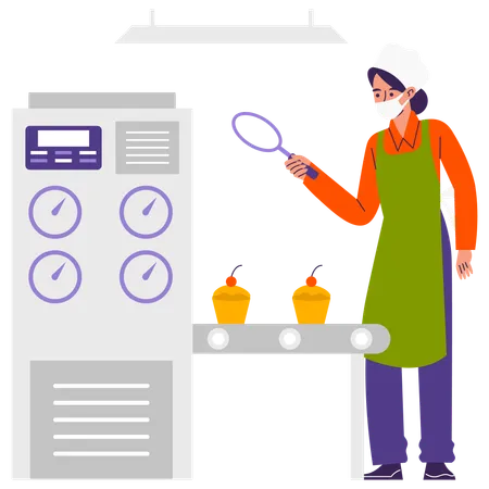 Woman doing product testing  Illustration