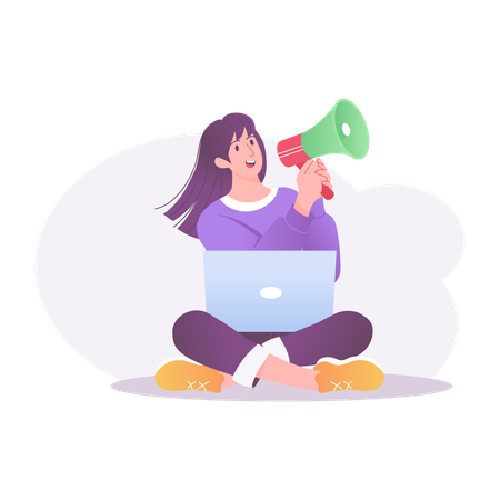 Woman Doing Promotion  Illustration