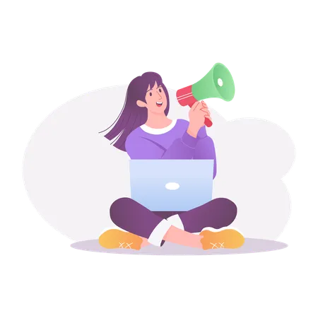 Woman Doing Promotion  Illustration