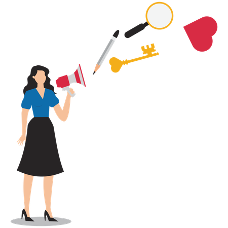 Woman Doing Promotional advertising  Illustration