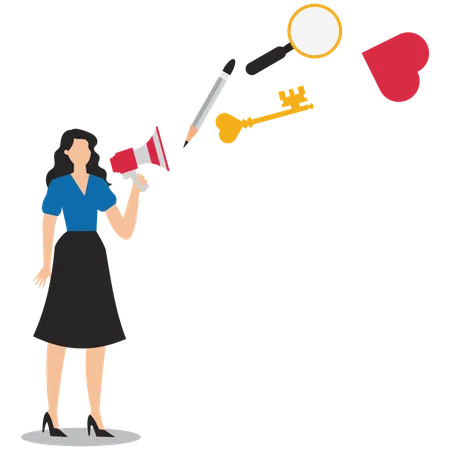 Woman Doing Promotional advertising  Illustration