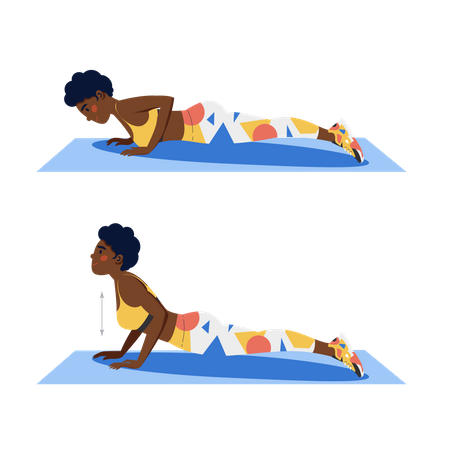 Woman doing push up  Illustration