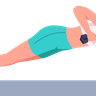 woman doing push ups illustration free download