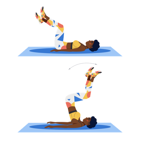 Woman doing Reverse crunch  Illustration